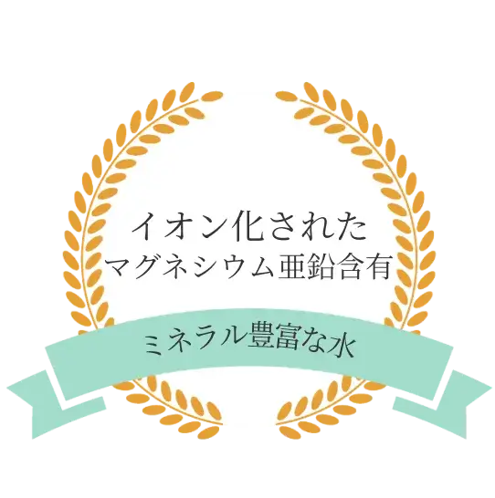 イオン化されたマグネシウム亜鉛含有：ミネラル豊富な水